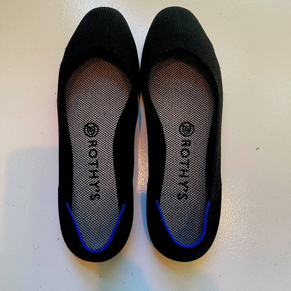 ROTHY'S The Square Toe Flats in Black